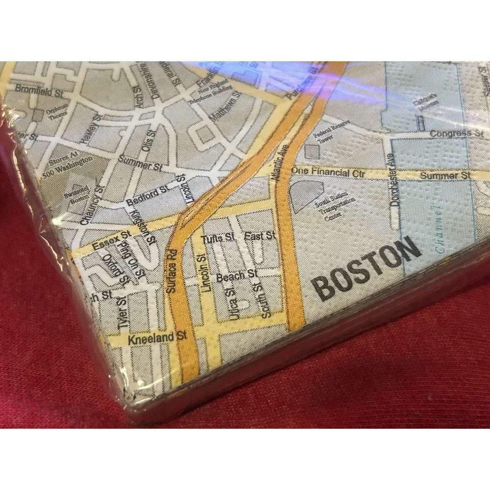 Boston Massachusetts Mapkins Napkins NEW - Paper Napkins Sealed With 20 Napkins